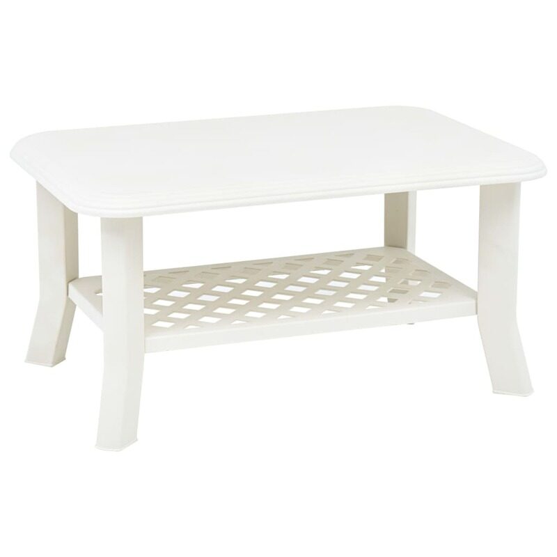 

vidaXL Coffee Table White 90x60x46 cm Plastic