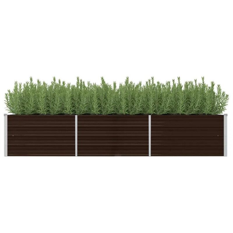 

vidaXL Garden Raised Bed Brown 240x80x45 cm Galvanised Steel