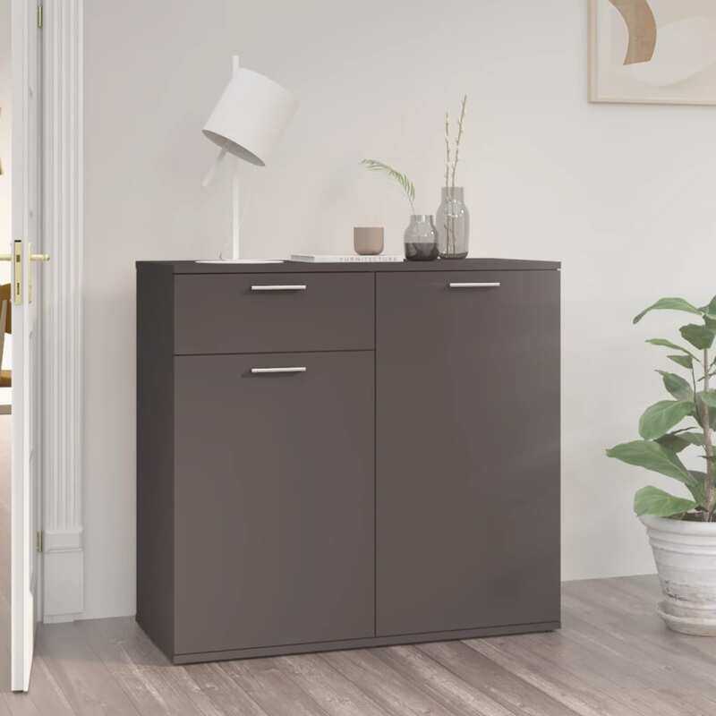 

vidaXL Sideboard Grey 80x36x75 cm Engineered Wood