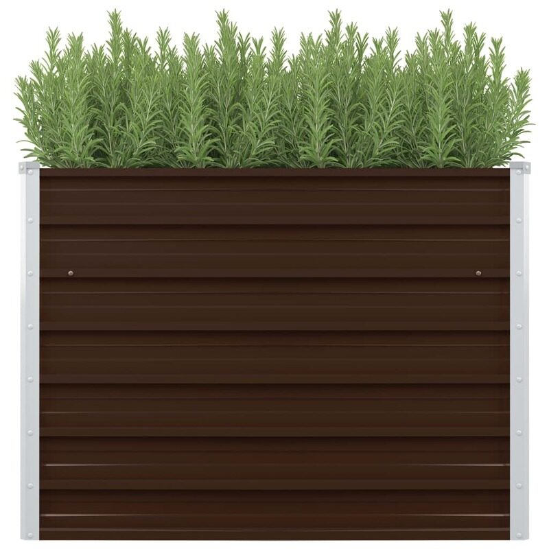 

vidaXL Raised Garden Bed Brown 100x100x77 cm Galvanised Steel