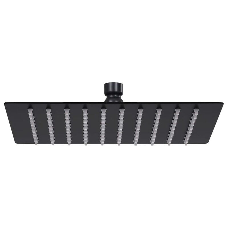 

vidaXL Rain Shower Head Stainless Steel 20x20 cm Square Black
