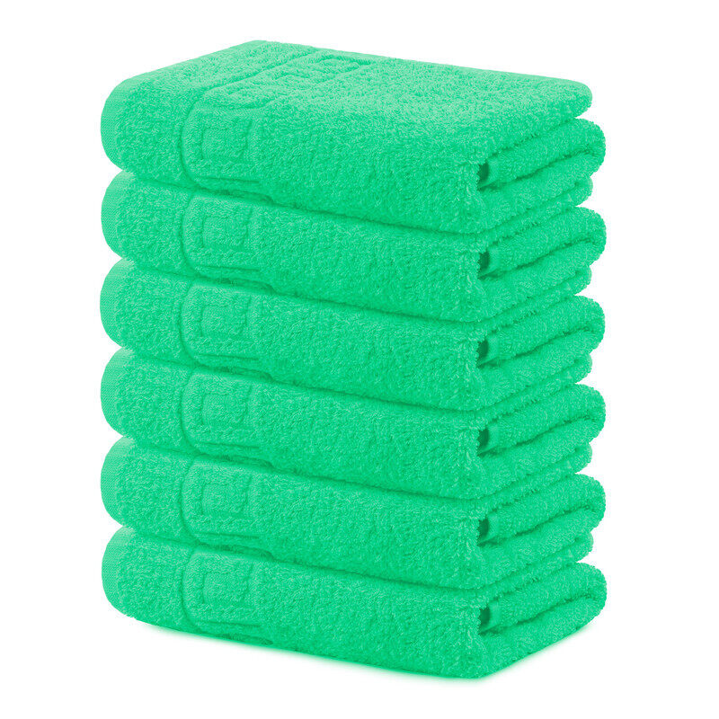 

Context Solid GREEN 6 piece 100% Cotton Hand Towel/Gym Towel/Face Towel