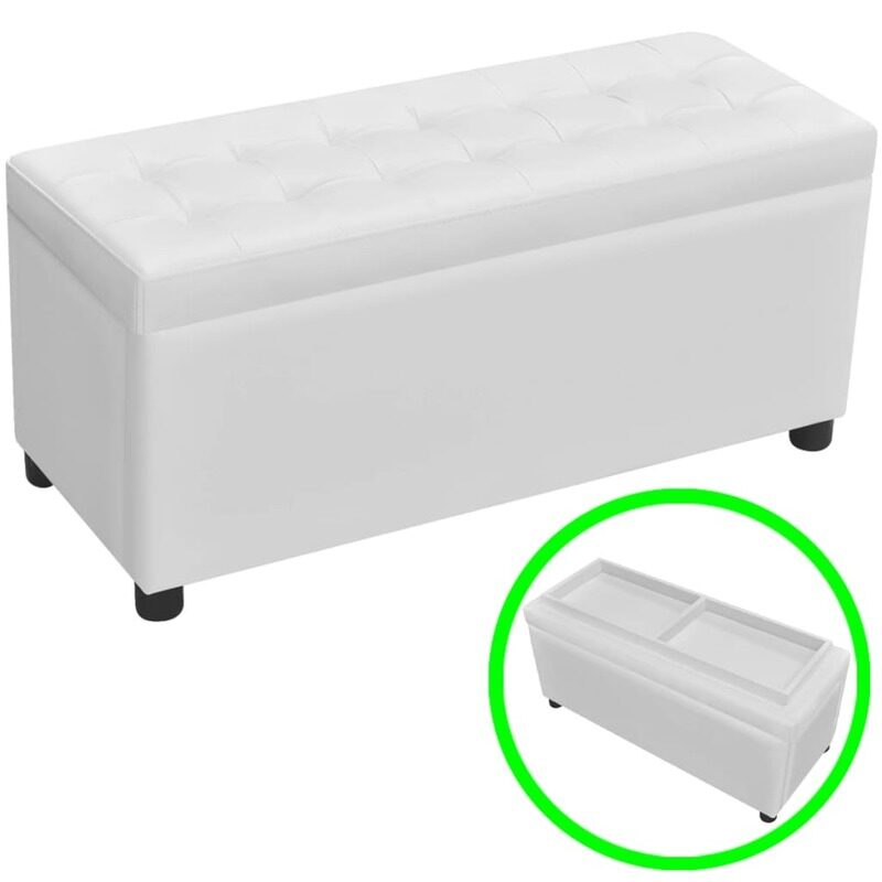 

vidaXL Storage Ottoman Artificial Leather White