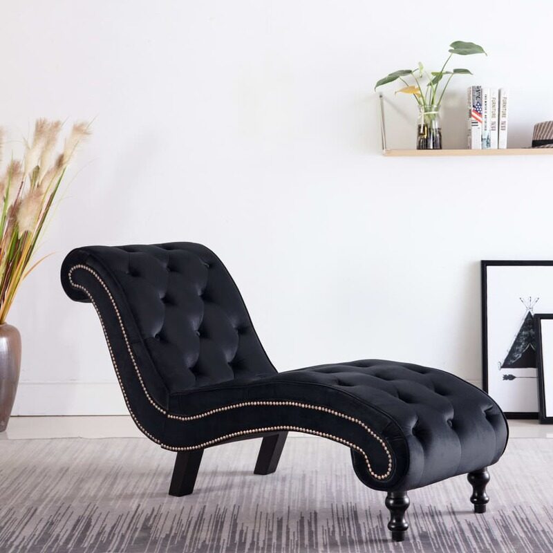 

vidaXL Chaise Lounge Black Velvet