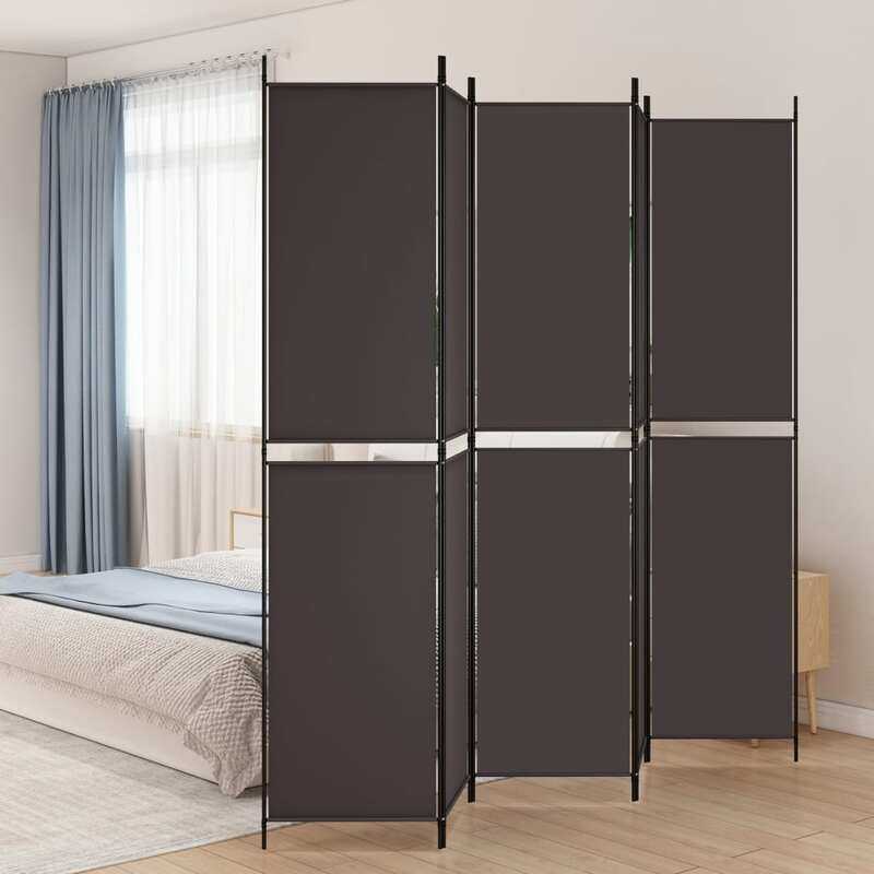 

vidaXL 5-Panel Room Divider Brown 250x220 cm Fabric