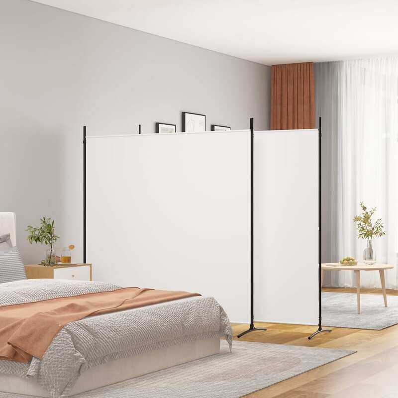 

vidaXL 3-Panel Room Divider White 525x180 cm Fabric