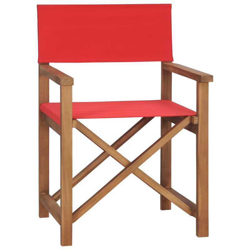 

vidaXL Director's Chair Solid Teak Wood Red