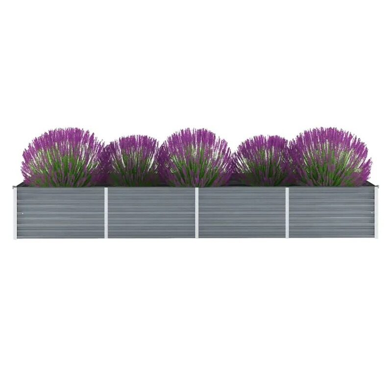 

vidaXL Garden Raised Bed Galvanised Steel 320x80x45 cm Grey