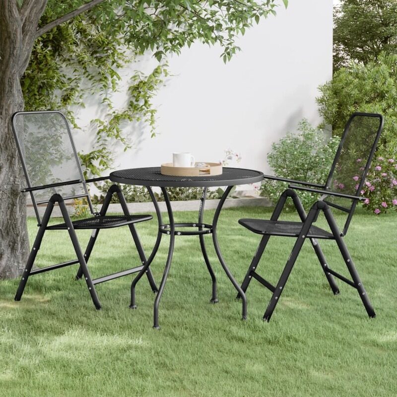 

vidaXL Garden Table 80x72 cm Expanded Metal Mesh Anthracite