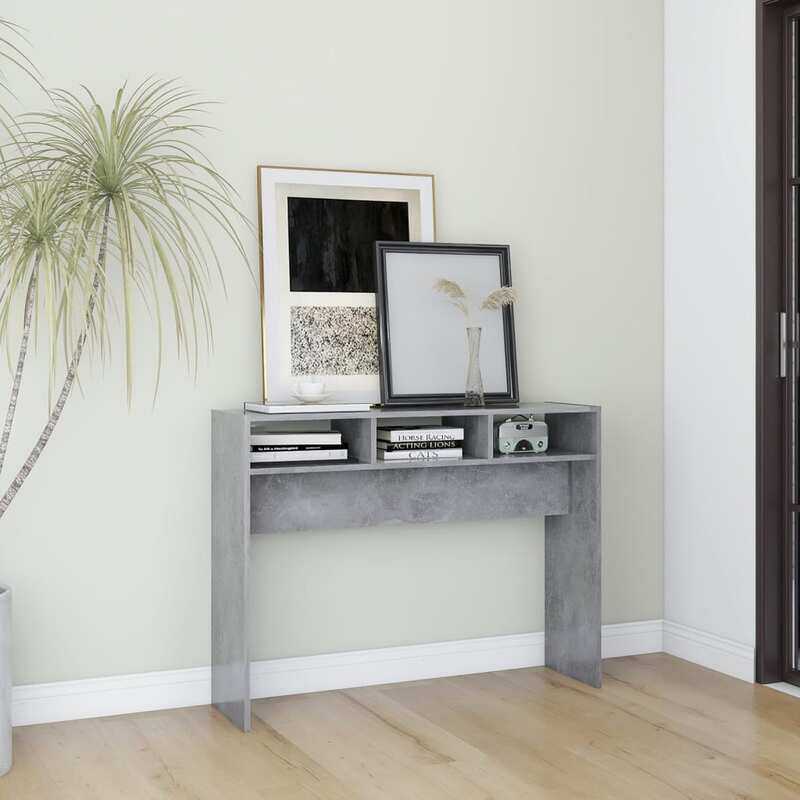 

vidaXL Console Table Concrete Grey 105x30x80 cm Engineered Wood