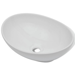 vidaXL Ceramic Basin 40x33 cm Oval White