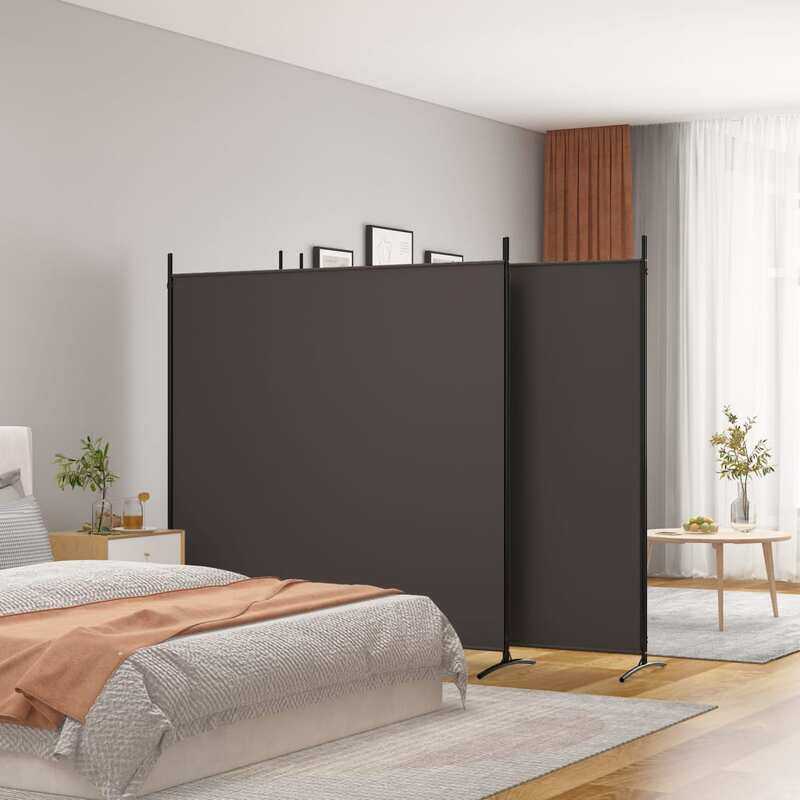 

vidaXL 4-Panel Room Divider Brown 698x180 cm Fabric