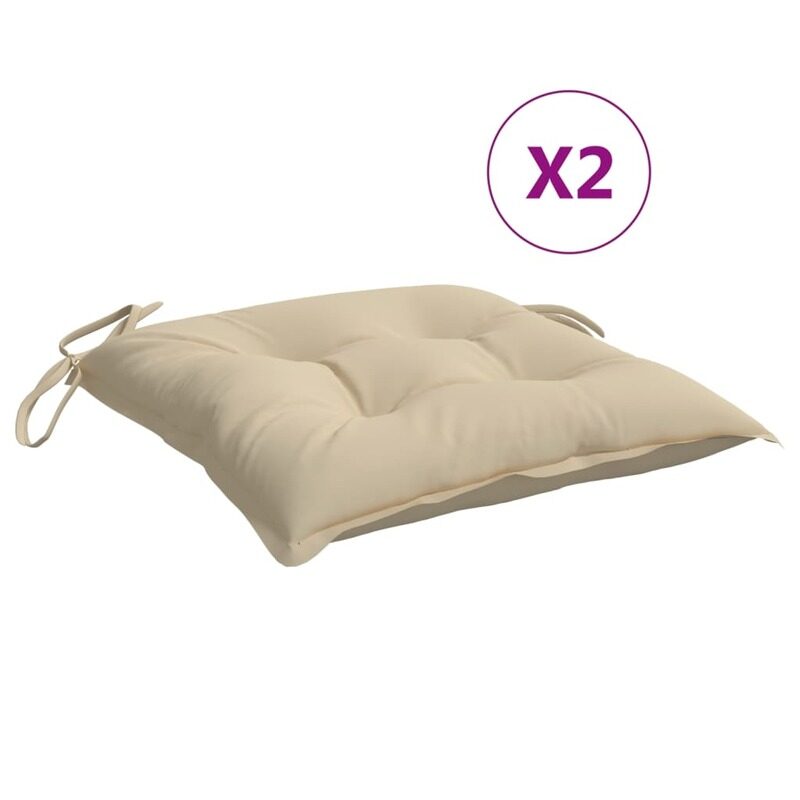 

vidaXL Chair Cushions 2 pcs Beige 50x50x7 cm Fabric