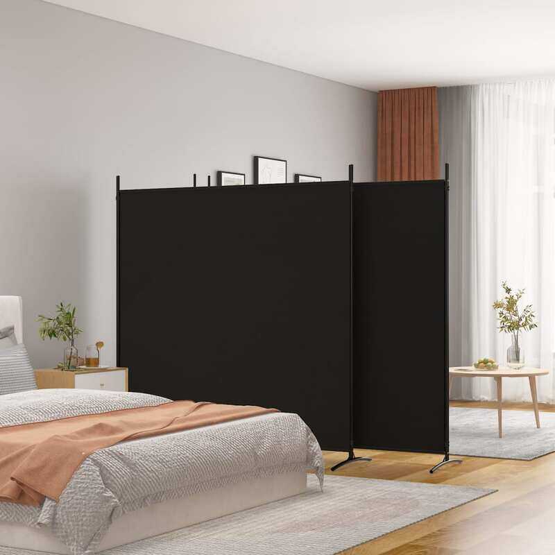 

vidaXL 4-Panel Room Divider Black 698x180 cm Fabric