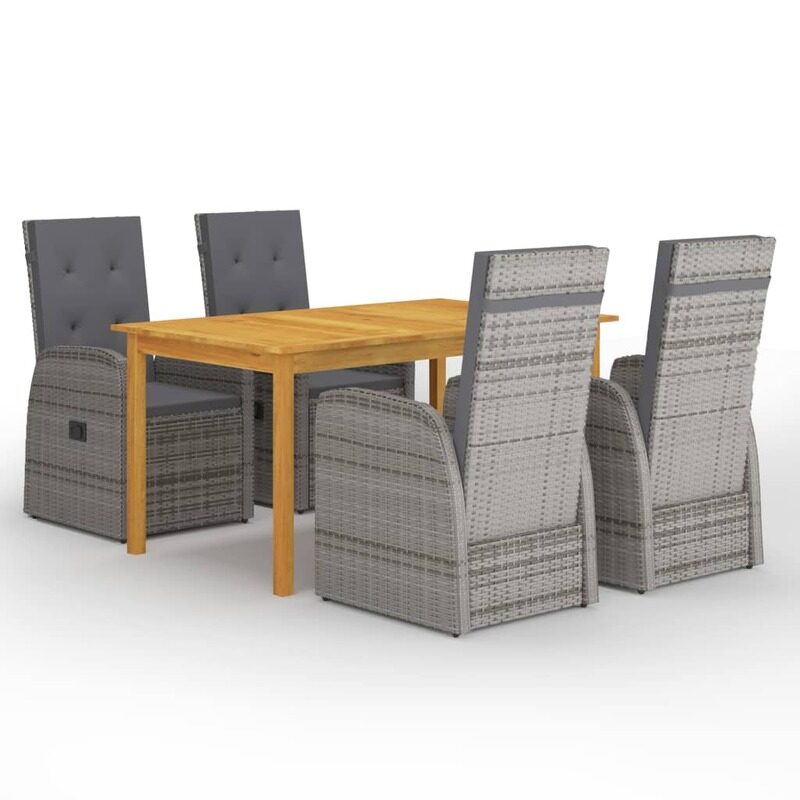 

vidaXL 5 Piece Garden Dining Set Grey