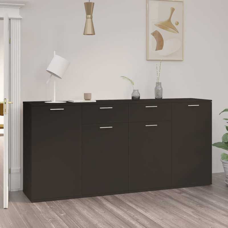 

vidaXL Sideboard Black 160x36x75 cm Engineered Wood
