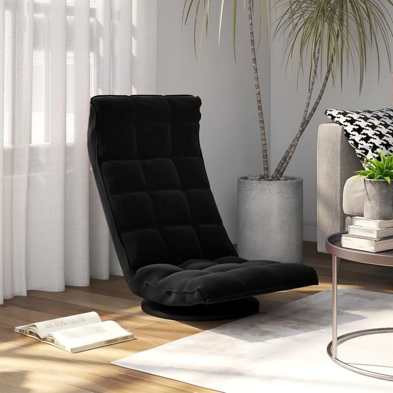 

vidaXL Swivel Floor Chair Black Velvet