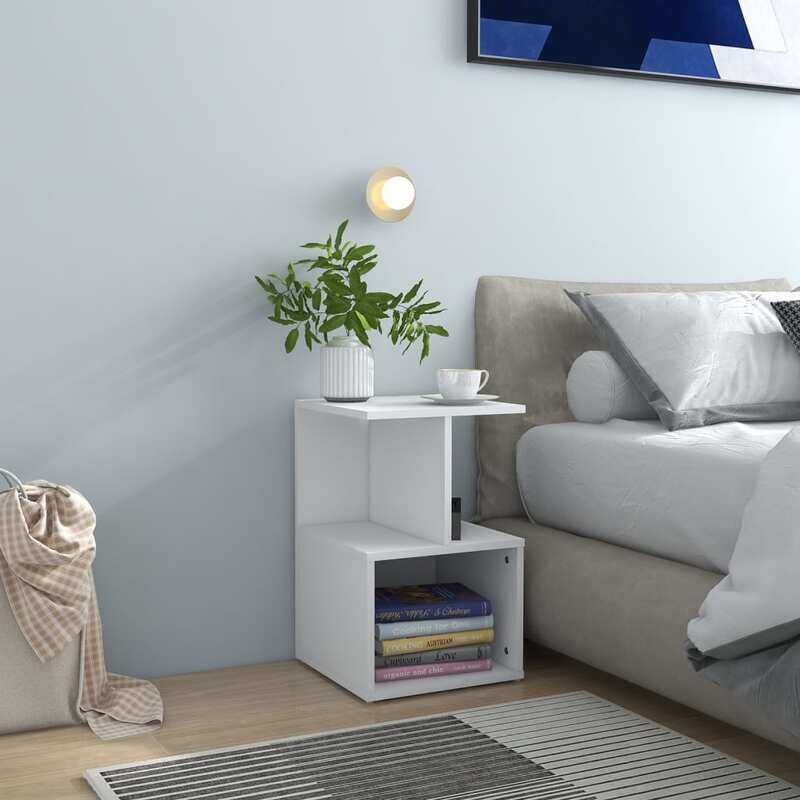 

vidaXL Bedside Cabinet White 35x35x55 cm Engineered Wood