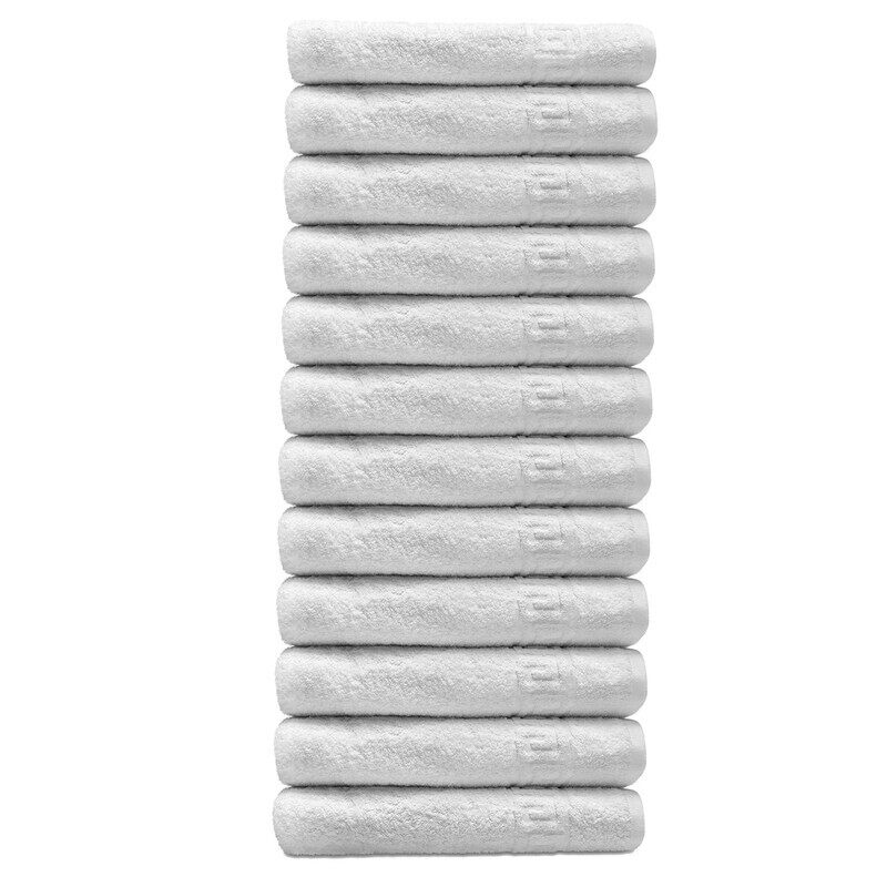 

Context Solid White 12 piece 100% Cotton Hand Towel/Gym Towel/Face Towel