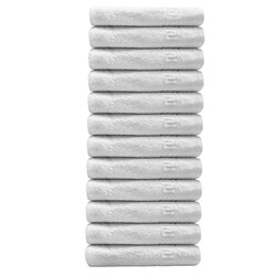 Solid White 12 piece 100% Cotton Hand Towel/Gym Towel/Face Towel