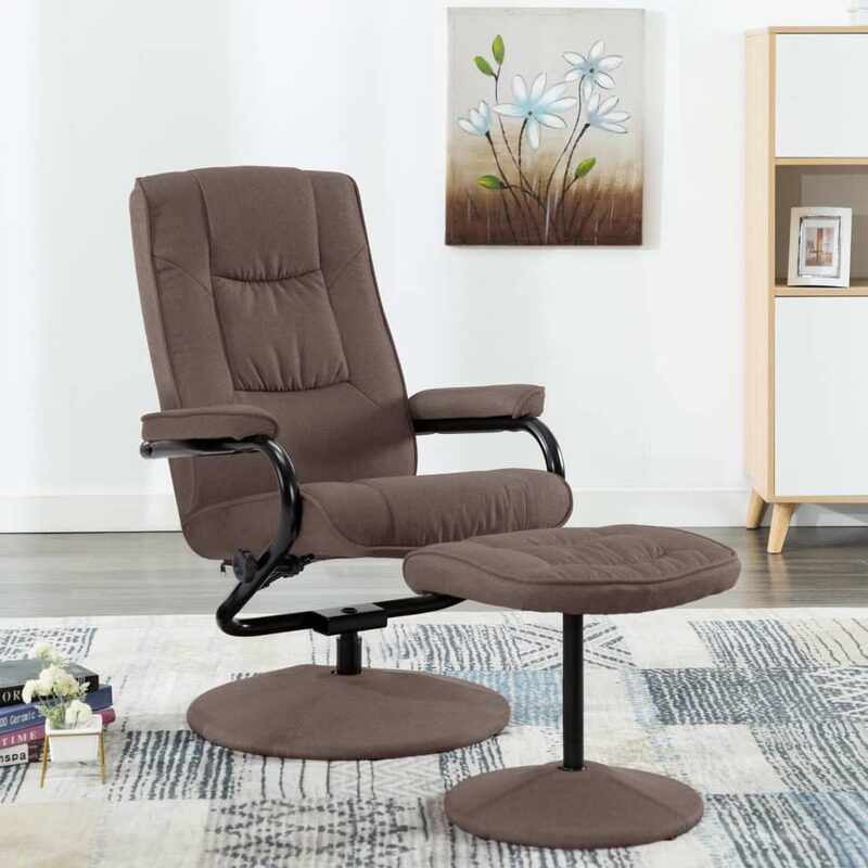 

vidaXL Recliner Chair with Footrest Brown Fabric