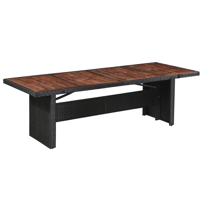

vidaXL Garden Table 240x90x74 cm Poly Rattan and Solid Acacia Wood