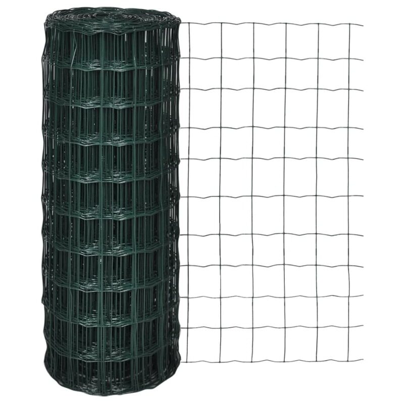 

vidaXL Euro Fence Steel 25x1.0 m Green