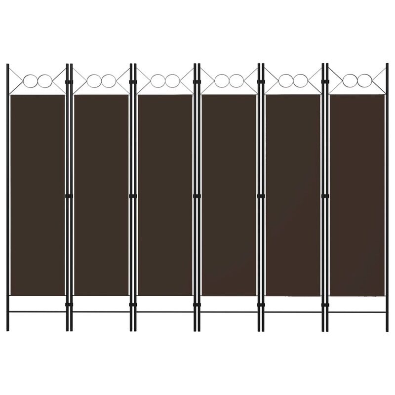 

vidaXL 6-Panel Room Divider Brown 240x180 cm
