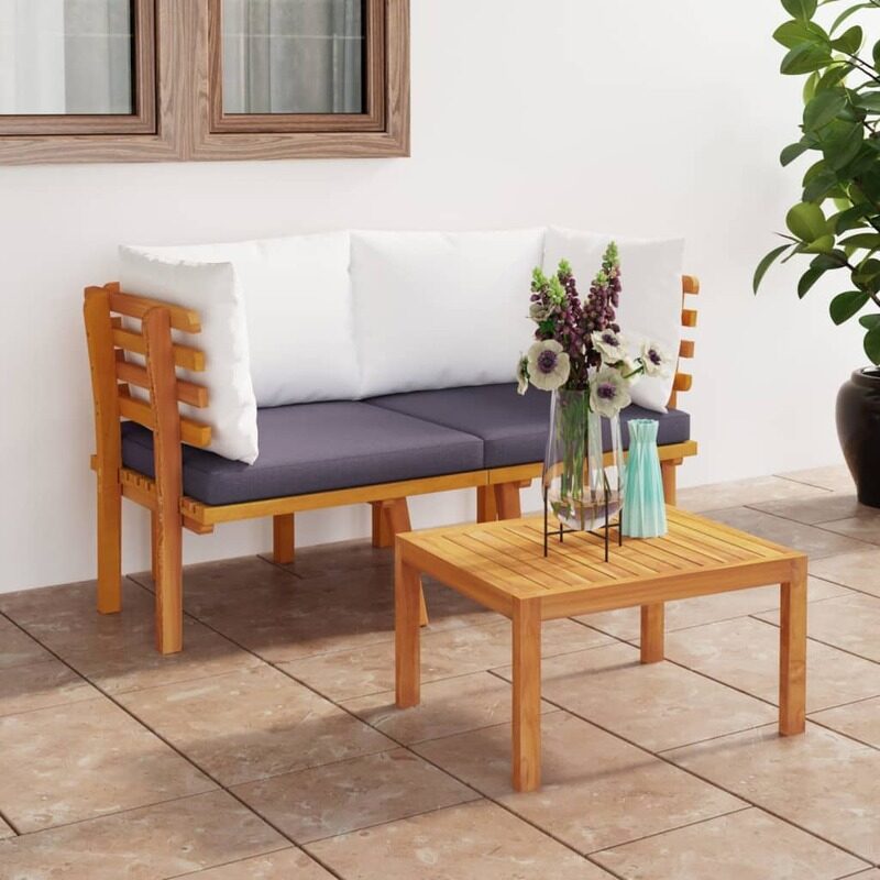 

vidaXL 2-Seater Garden Sofa with Cushions Solid Acacia Wood