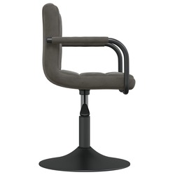 vidaXL Swivel Dining Chairs 6 pcs Dark Grey Velvet