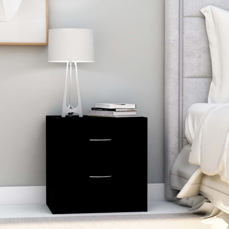 

vidaXL Bedside Cabinets 2 pcs Black 40x30x40 cm Engineered Wood