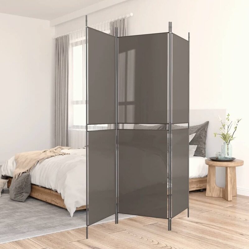 

vidaXL 3-Panel Room Divider Anthracite 150x220 cm Fabric