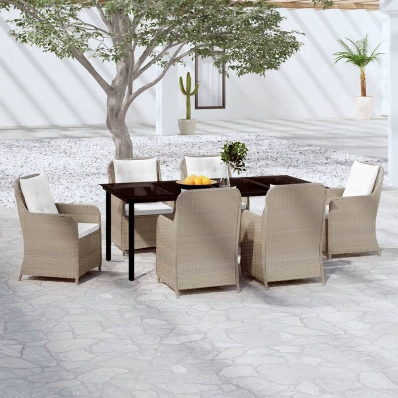 

vidaXL 7 Piece Garden Dining Set Brown