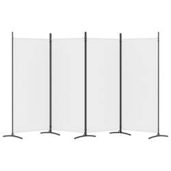 vidaXL 4-Panel Room Divider White 346x180 cm Fabric