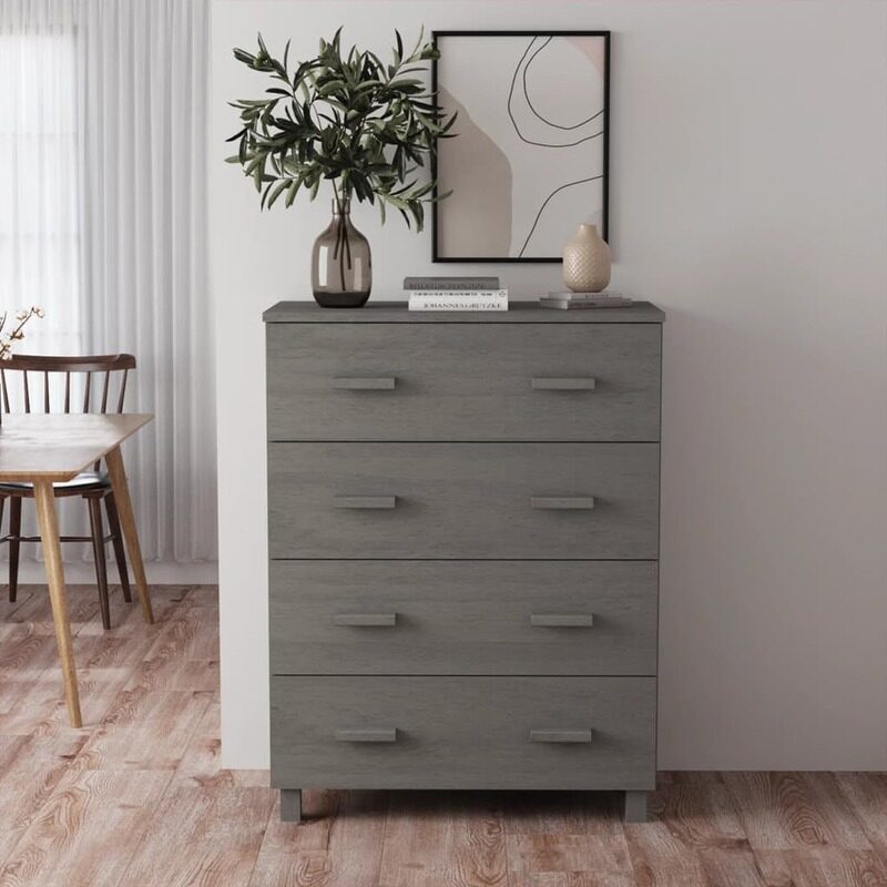 

vidaXL Sideboard HAMAR Light Grey 79x40x103.5 cm Solid Wood Pine