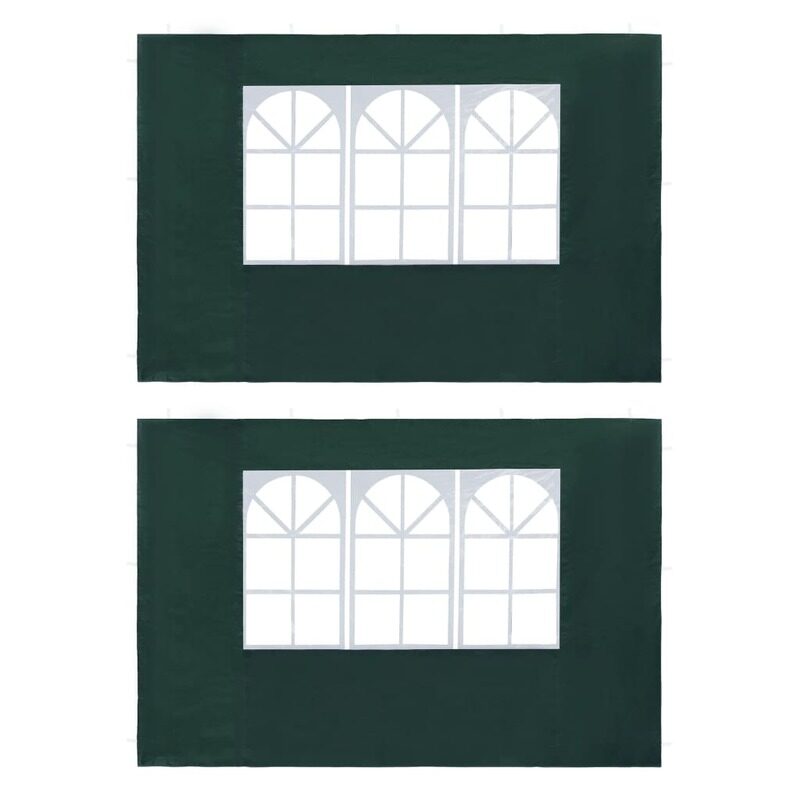 

vidaXL Party Tent Sidewall 2 pcs with Window PE Green