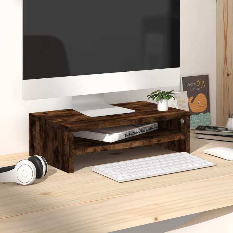 

vidaXL Monitor Stand Smoked Oak 42x24x13 cm Engineered Wood