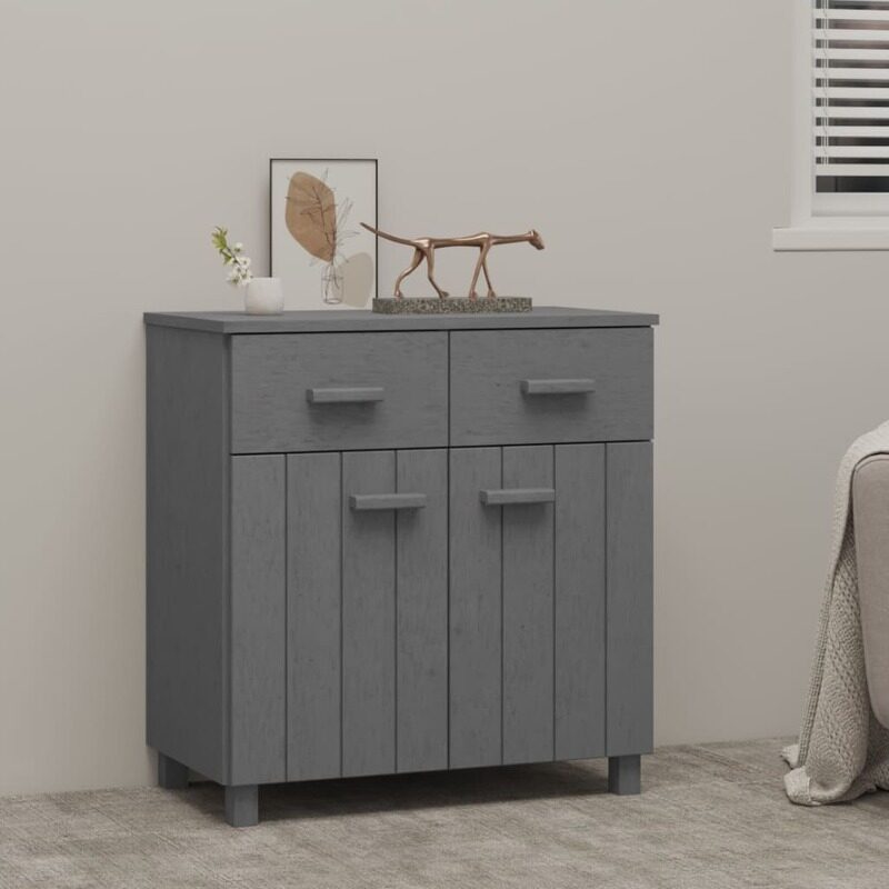 

vidaXL Sideboard HAMAR Dark Grey 79x40x80 cm Solid Wood Pine