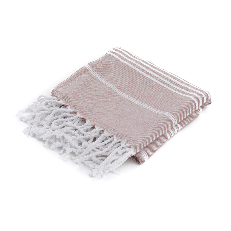 Context Turkish Peshtemal Towels  100% Organic Cotton & Prewashed Dye Towels For Bath, Pool, Beach, Spa, 40 X 70 Inches Brown