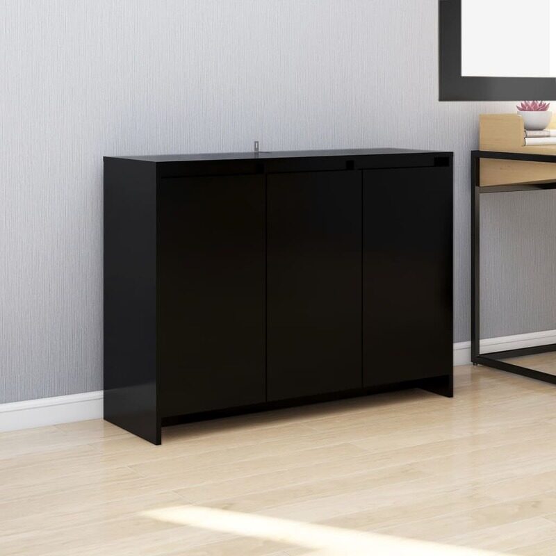 

vidaXL Sideboard Black 102x33x75 cm Engineered Wood