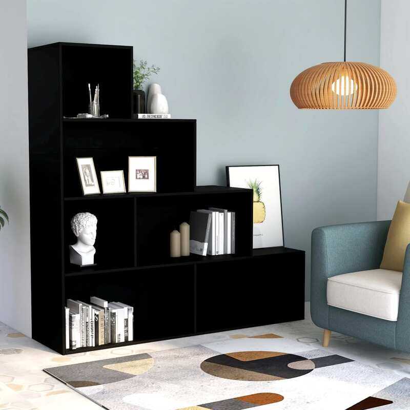 

vidaXL Book Cabinet/Room Divider Black 155x24x160 cm Engineered Wood