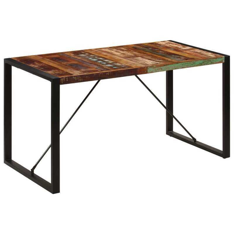 

vidaXL Dining Table 140x70x75 cm Solid Reclaimed Wood