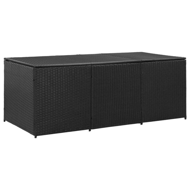 

vidaXL Garden Storage Box Poly Rattan 180x90x75 cm Black