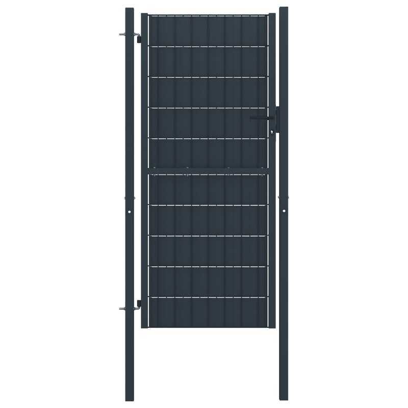 

vidaXL Fence Gate PVC and Steel 100x124 cm Anthracite