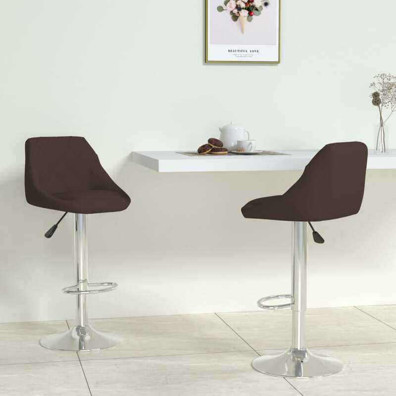 

vidaXL Bar Stools 2 pcs Brown Faux Leather