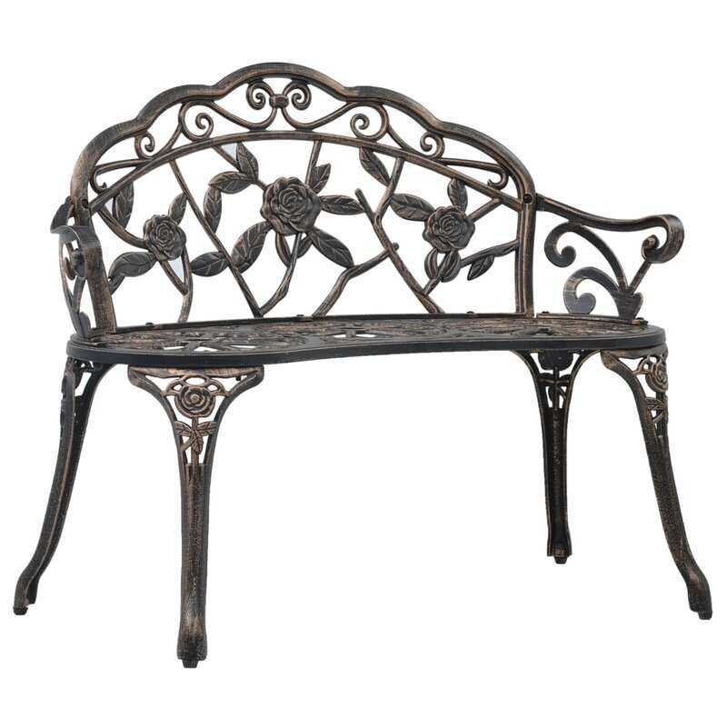

vidaXL Bistro Bench 100cm Bronze Cast Aluminium