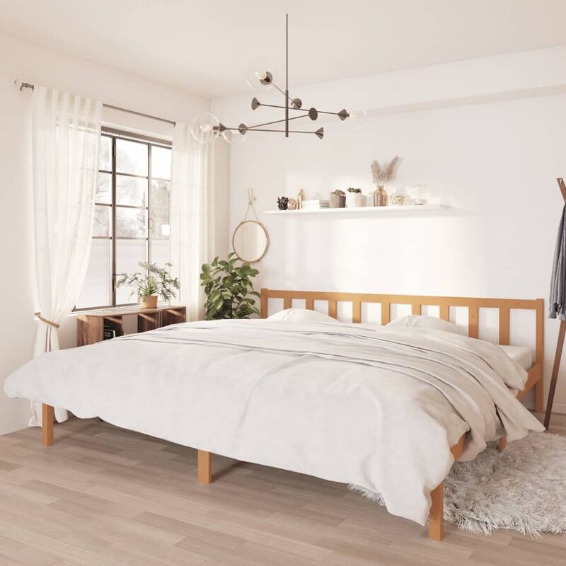 

vidaXL Bed Frame Honey Brown Solid Pinewood 200x200 cm