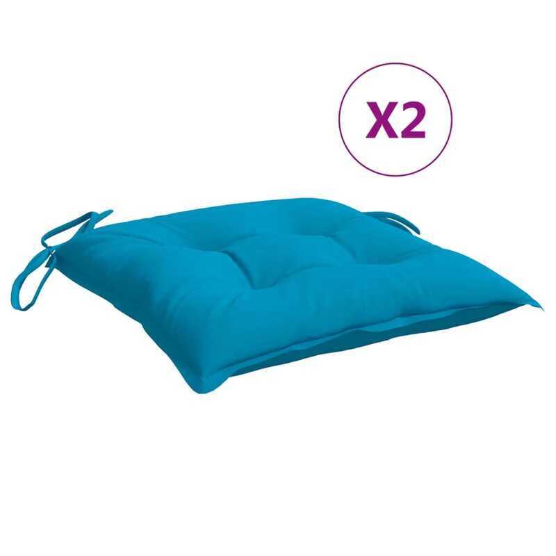 

vidaXL Chair Cushions 2 pcs Light Blue 40x40x7 cm Fabric