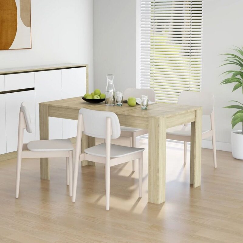 

vidaXL Dining Table Sonoma Oak 140x74.5x76 cm Engineered Wood