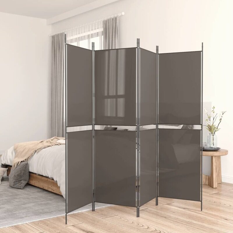 

vidaXL 5-Panel Room Divider Anthracite 250x200 cm Fabric